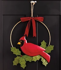 Mud Pie Good Tidings Cardinal Tin Door Hanger