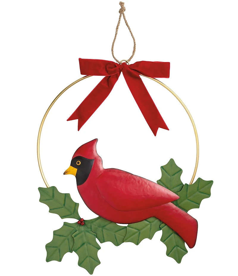 Mud Pie Good Tidings Cardinal Tin Door Hanger