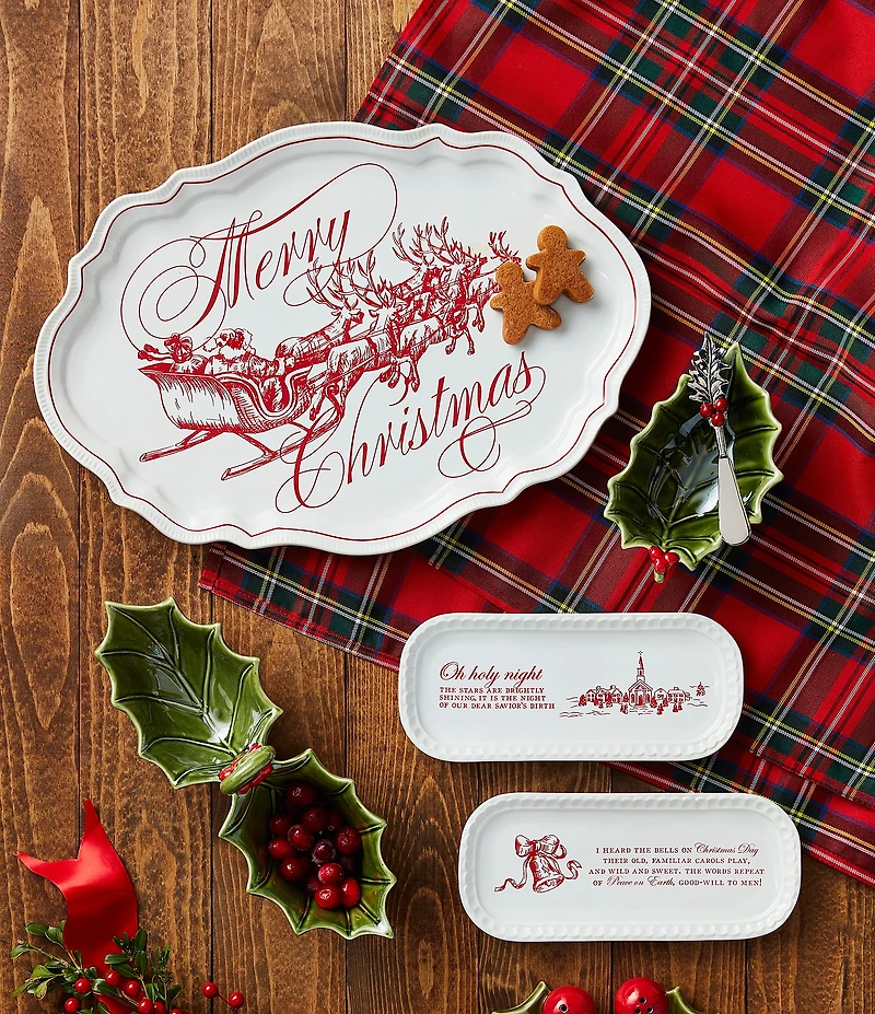 Mud Pie Good Tidings Collection Holly Tidbit Bowl Set