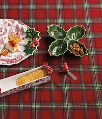 Mud Pie Good Tidings Collection Quad Holly Sectioned Server Set