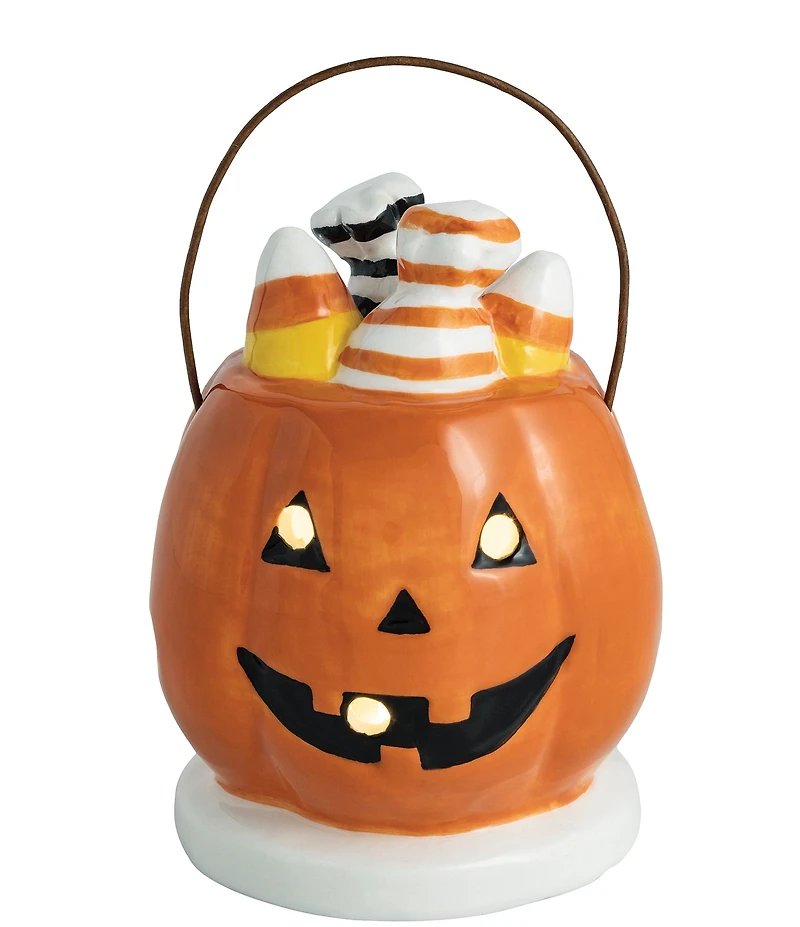 Mud Pie Halloween Collection Pumpkin Basket Light-Up Sitter