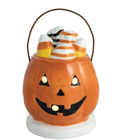 Mud Pie Halloween Collection Pumpkin Basket Light-Up Sitter