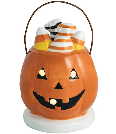 Mud Pie Halloween Collection Pumpkin Basket Light-up Sitter