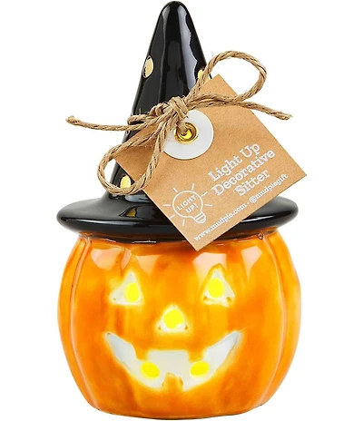Mud Pie Halloween Collection Pumpkin Light-Up Sitter