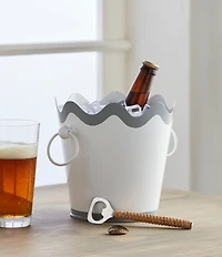 Mud Pie Happy Everything Wavy Ice Bucket 2-Piece Set