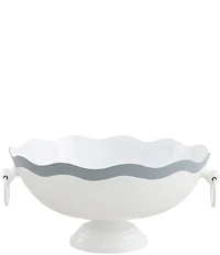 Mud Pie Happy Everything Wavy Pedestal Bowl