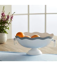 Mud Pie Happy Everything Wavy Pedestal Bowl