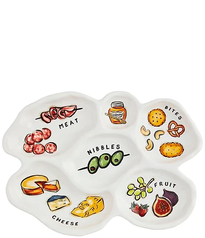 Mud Pie Happy Hour Icon Charcuterie Sectioned Platter