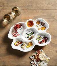Mud Pie Happy Hour Icon Charcuterie Sectioned Platter