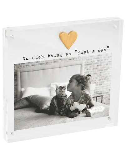 Mud Pie Heart Cat Acrylic Picture Frame, 4x6