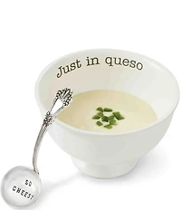 Mud Pie Just In Queso Ceramic & Silver 2-Piece Dip Set