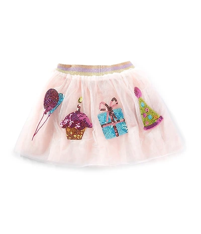 Mud Pie Little Girls Sequin Birthday-Icon Tutu Skirt