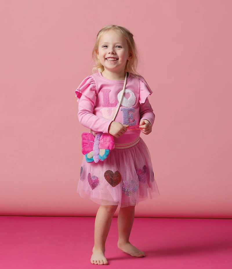 Mud Pie Baby Girls Heart Sequin Tutu Skirt