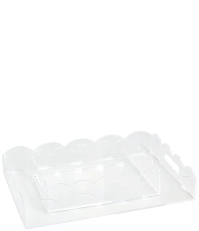 Mud Pie Lucite Scalloped Tray, Set of 2