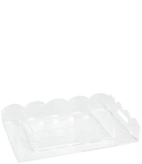 Mud Pie Lucite Scalloped Tray, Set of 2