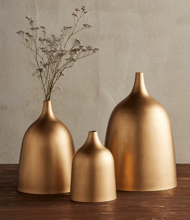 Mud Pie Nesting Metal Vase, Set of 3