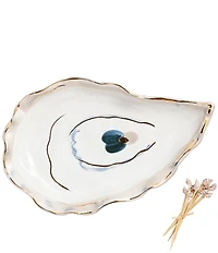 Mud Pie On The Half Shell Collection Small Platter & Pick Set