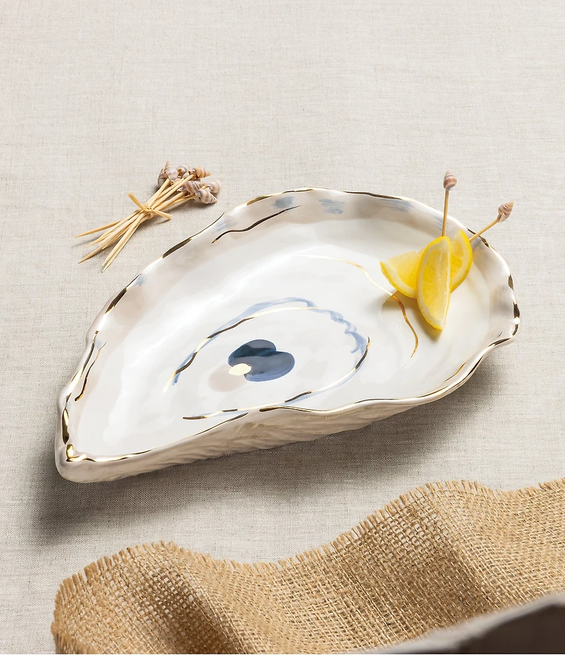 Mud Pie On The Half Shell Collection Small Platter & Pick Set