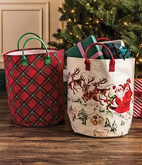 Mud Pie Oversized Santa Landscape Gift Tote Bag