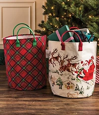 Mud Pie Oversized Tartan Plaid Gift Tote Bag