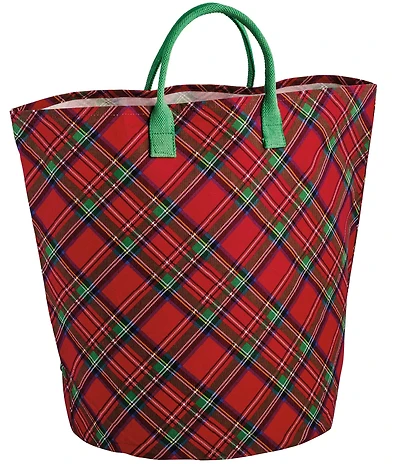 Mud Pie Oversized Tartan Plaid Gift Tote Bag