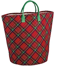 Mud Pie Oversized Tartan Plaid Gift Tote Bag