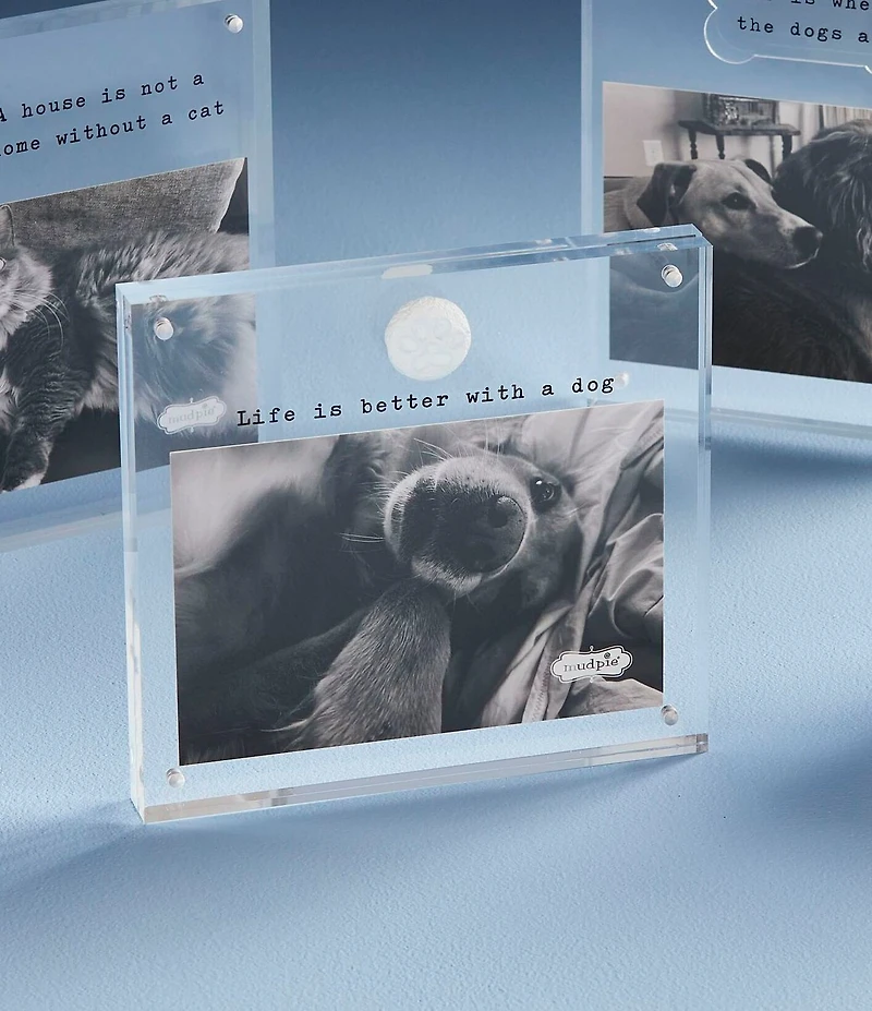 Mud Pie Paw Dog Acrylic Picture Frame, 4x6