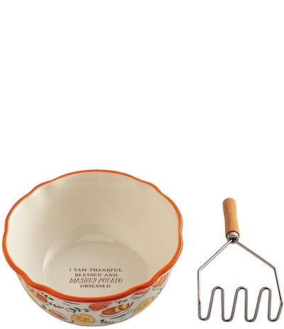 Mud Pie Thankful Collection Yam Potato Bowl Set