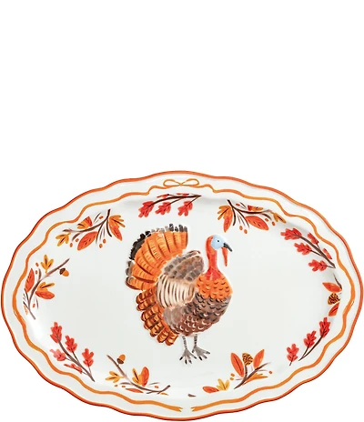 Mud Pie Thanksgiving Collection Whimsical Turkey Platter