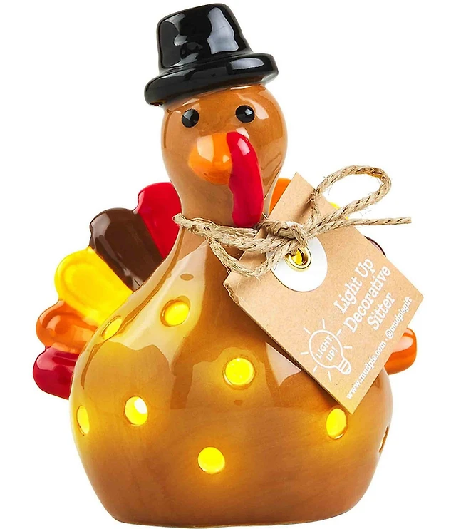 Mud Pie Thanksgiving Light Up Turkey Sitter