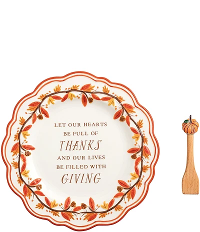 Mud Pie Thanksgiving Thanks And Giving Platter Set