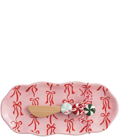 Mud Pie Twas The Night Collection Bow Xmas Everything Platter