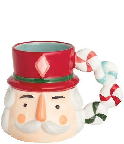 Mud Pie Twas The Night Collection Red Hat Nutcracker Mug with Candy Handle