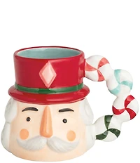 Mud Pie Twas The Night Collection Red Hat Nutcracker Mug with Candy Handle