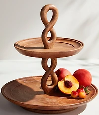Mud Pie Twisted Handle Tiered Server, 14#double;