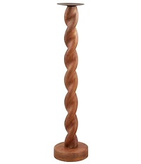 Mud Pie Twisted Wood Sculpture Candlestick