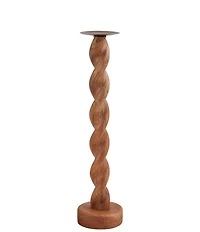 Mud Pie Twisted Wood Sculpture Candlestick