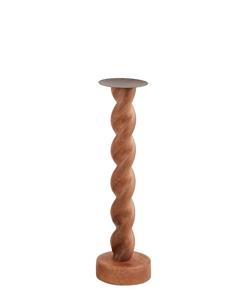 Mud Pie Twisted Wood Sculpture Candlestick