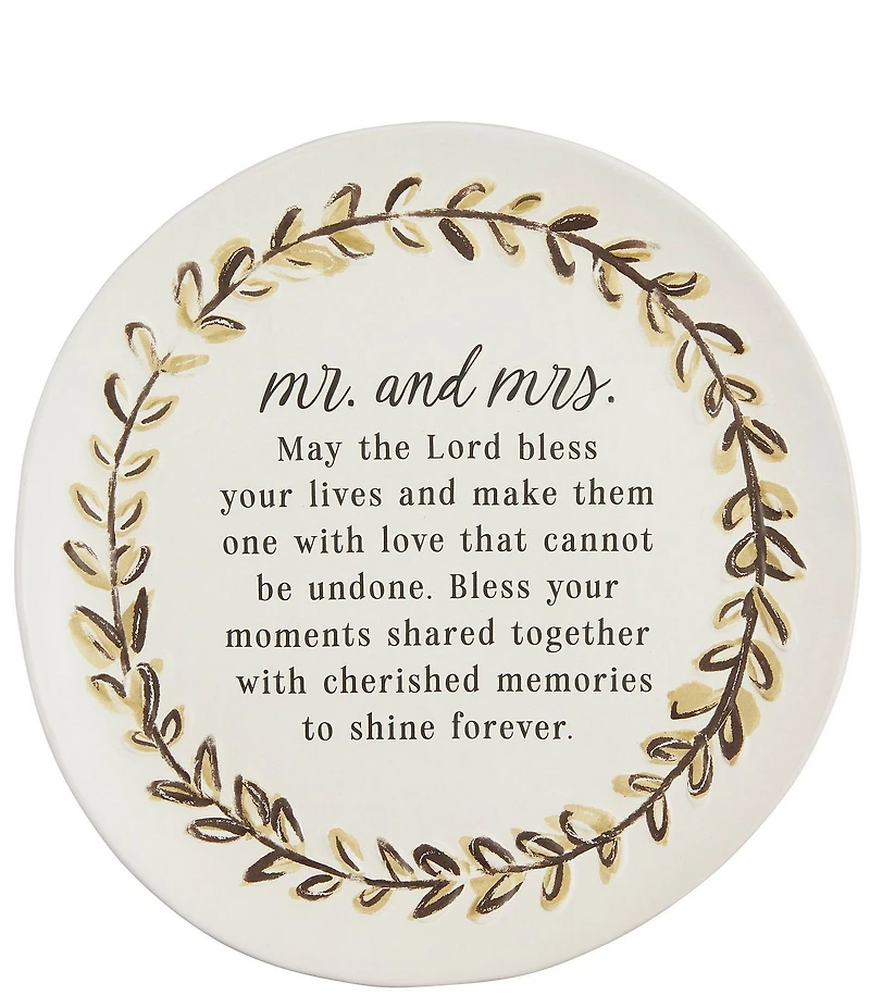Mud Pie Wedding Mr & Mrs Blessing Plate