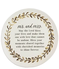 Mud Pie Wedding Mr & Mrs Blessing Plate