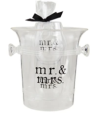 Mud Pie Wedding Mr & Mrs Ice Bucket & Glass Set