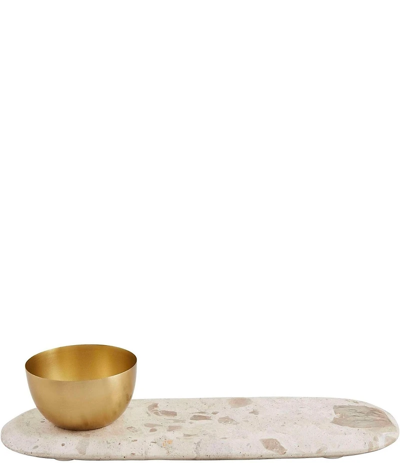 Mud Pie Westport Marble Tray And Tidbit Bowl
