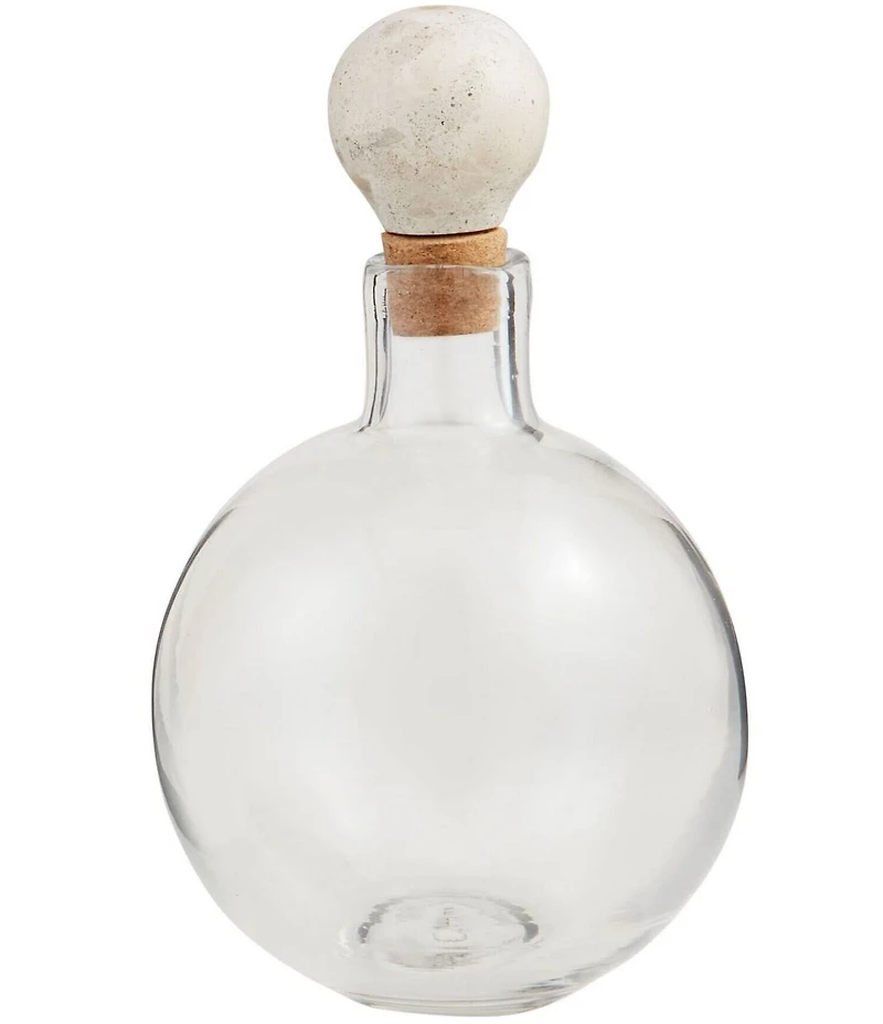 Mud Pie Westport Short Marble Glass Decanter with Marble Topper