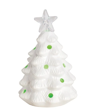 Mud Pie White Christmas Color Change Tree LED Sitter