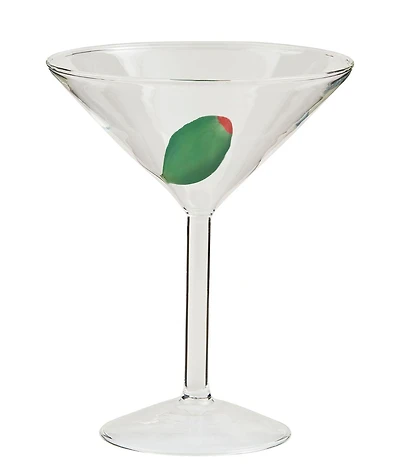 Mud Pie Wine O'Clock Olive Icon Martini Glass