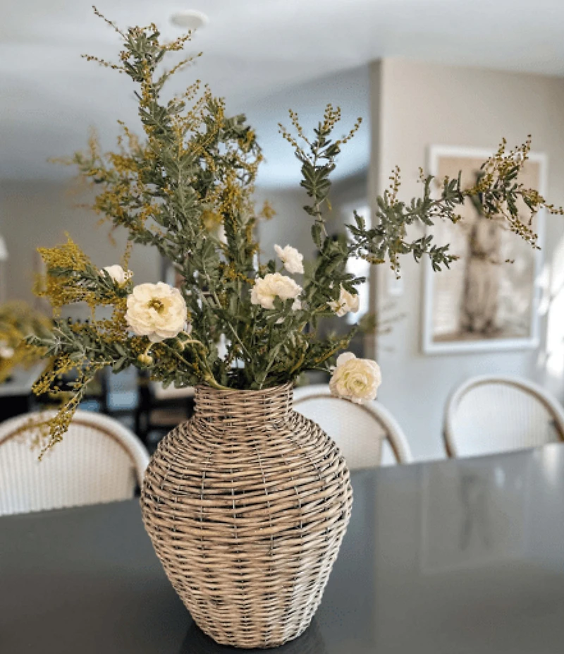 Mud Pie Woven Willow Decorative Vase