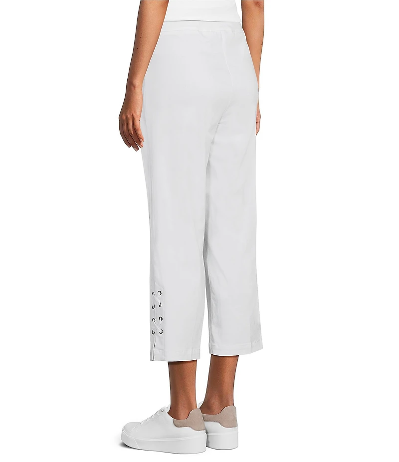 Multiples Straight Leg Double X-Strap Hem Pull-On Pants