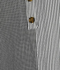Multiples Crinkle Woven Stripe Y-Neck 3/4 Sleeve Button Front Top