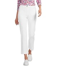 Multiples Denim Pintuck Flared Cropped Wide Leg Jeans