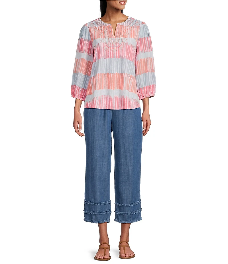 Multiples Drawstring Elastic Waist Pull-On Crop Pants